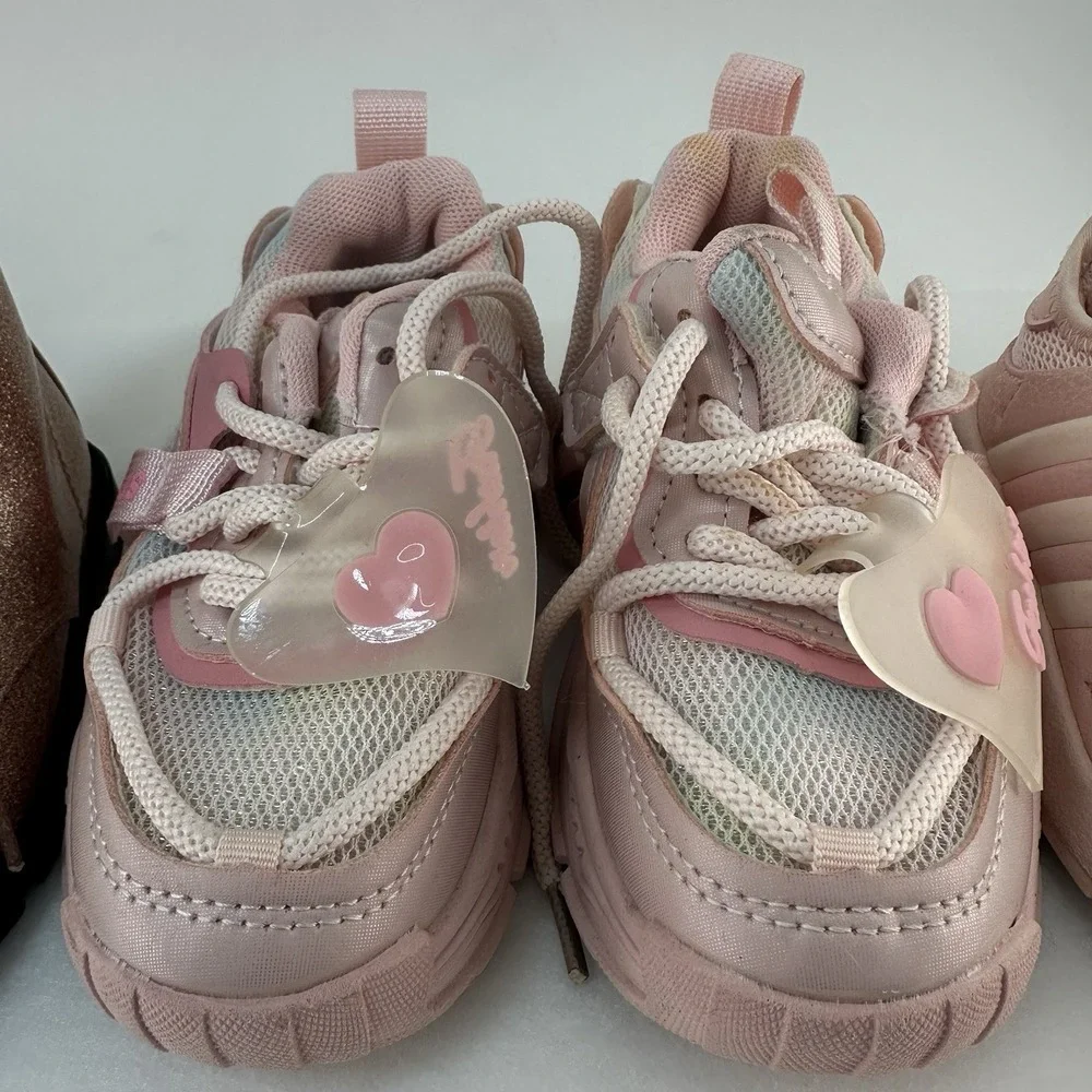 Lot 4 Girls Shoes Boots Sneakers Slippers H&M Adidas Pink Sizes 23 25 26 8